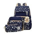 Urmiss Cute Star Bear Causal Style Lightweight Canvas Fashion Backpacks School Backpack Travel Daypacks