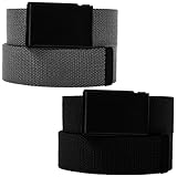 DG Hill Casual Canvas Web Belt For Men Military Style Tactical Flip Top Buckle