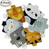 Reusable Food Pouch for Homemade Organic Food for Babies and Toddlers, BPA Free Self Standing Baby Food Pouches with Leak Proof Double Zipper, 5 fl oz Refillable Squeeze Pouches, Zoo Animals, 6 Pack