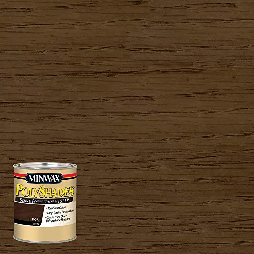 Minwax PolyShades Wood Stain + Polyurethane Finish ½ Pint, Tudor