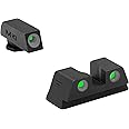 Meprolight Tru-Dot tritium night Sights set Compatible with Glock 19 17 20-25 26 27 28-35 37 39 43 43x 42 48 tritium self luminous fixed sights, Green, Orange or Yellow tritium available on rear sight