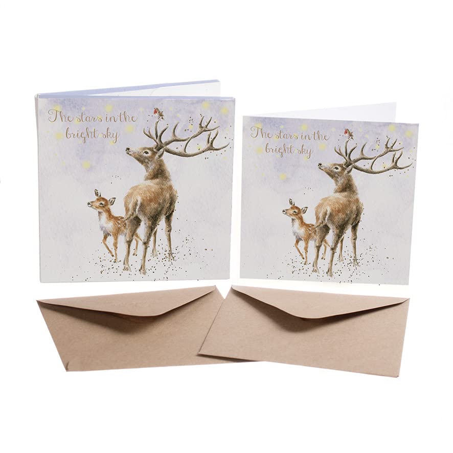 Wrendale Designs by Hannah Dale - The Stars In The Bright Sky - Christmas Card Box Set - Pack of 8