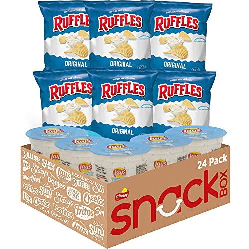 Ruffles Original & Lays Creamy Ranch Dip Cups Variety Pack, Single