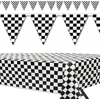 Checkered Racing Table Cover & Pennant Banner