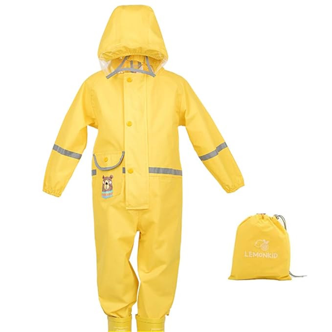 Toddler Rain Suit Baby Rain Suit with Hood Waterproof Coverall One