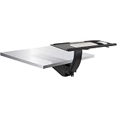 Mount-It! Under Desk Keyboard Tray with Wrist Rest, Sit-Stand Full Motion | 26.5x10 in tray, 4.4 lb cap, height 4.7 in below/8.7 in above desk, tilt +15/-13, swivel 180, 18 in slide-out, wood/MDF only