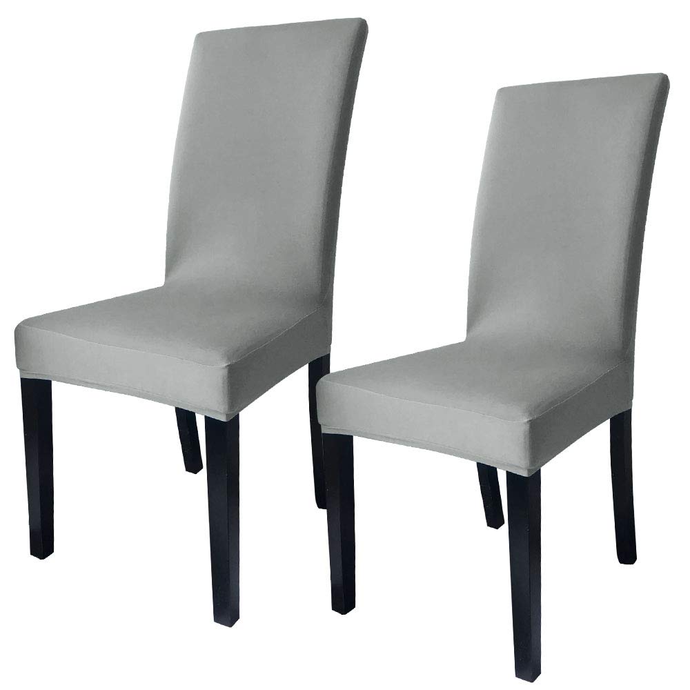 YOFASEN Chair Covers - 2/4/6 Pcs Stretch Dining Chair Covers High Back Chair Protective Cover Slipcover,Grey,37 * 47 * 60cm (2 Pcs)