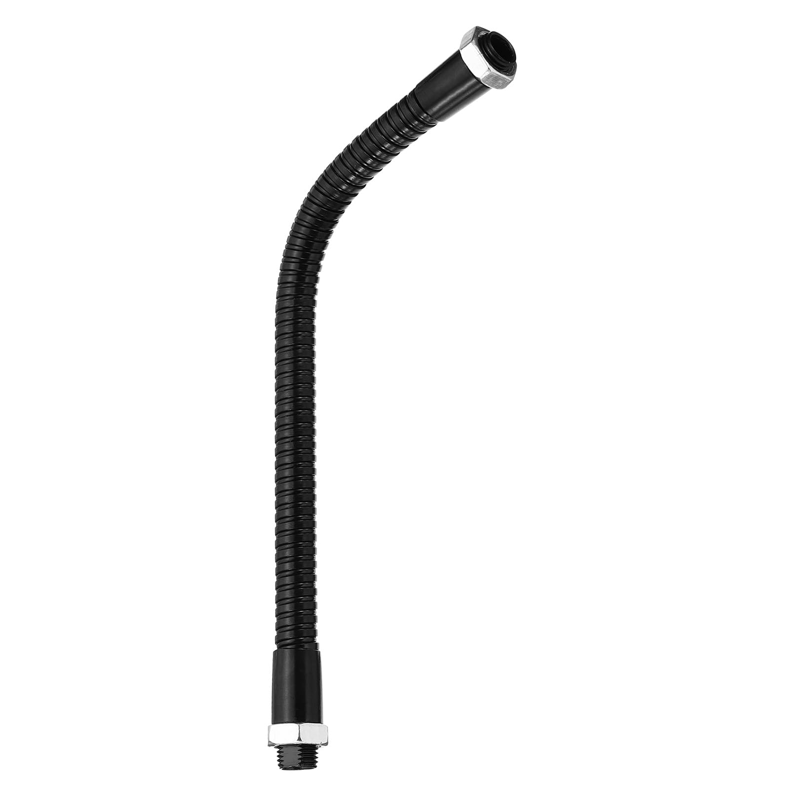 PATIKIL 7.9" Universal Gooseneck Hose, 1 Pcs M8 to M10 Fine Thread Bendable Metal Hose Flexible Arm Soft Tube Extension for Lamp, DIY Equipment, Black