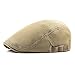 Bigface Up 2 Pack Men's Flat Cap Mesh Beret Cabbie Hunting Hat Summer Newsboy Ivy Cap(Black+Khaki)