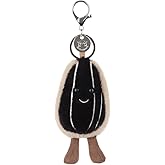 Apricot Lamb Purse Charm Food Crispy Melon Seeds Cute Keychain, Soft Stuffed Plush Keychain Toys Bag Charm for Kids’ Backpack, Purse