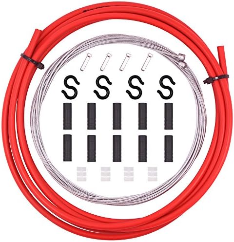 Acekit Bicycle Universal Derailleur Shift Cable and Housing Set with Cable Ends Caps Buckles Anti Scratch O-Ring for MTB Road Bike