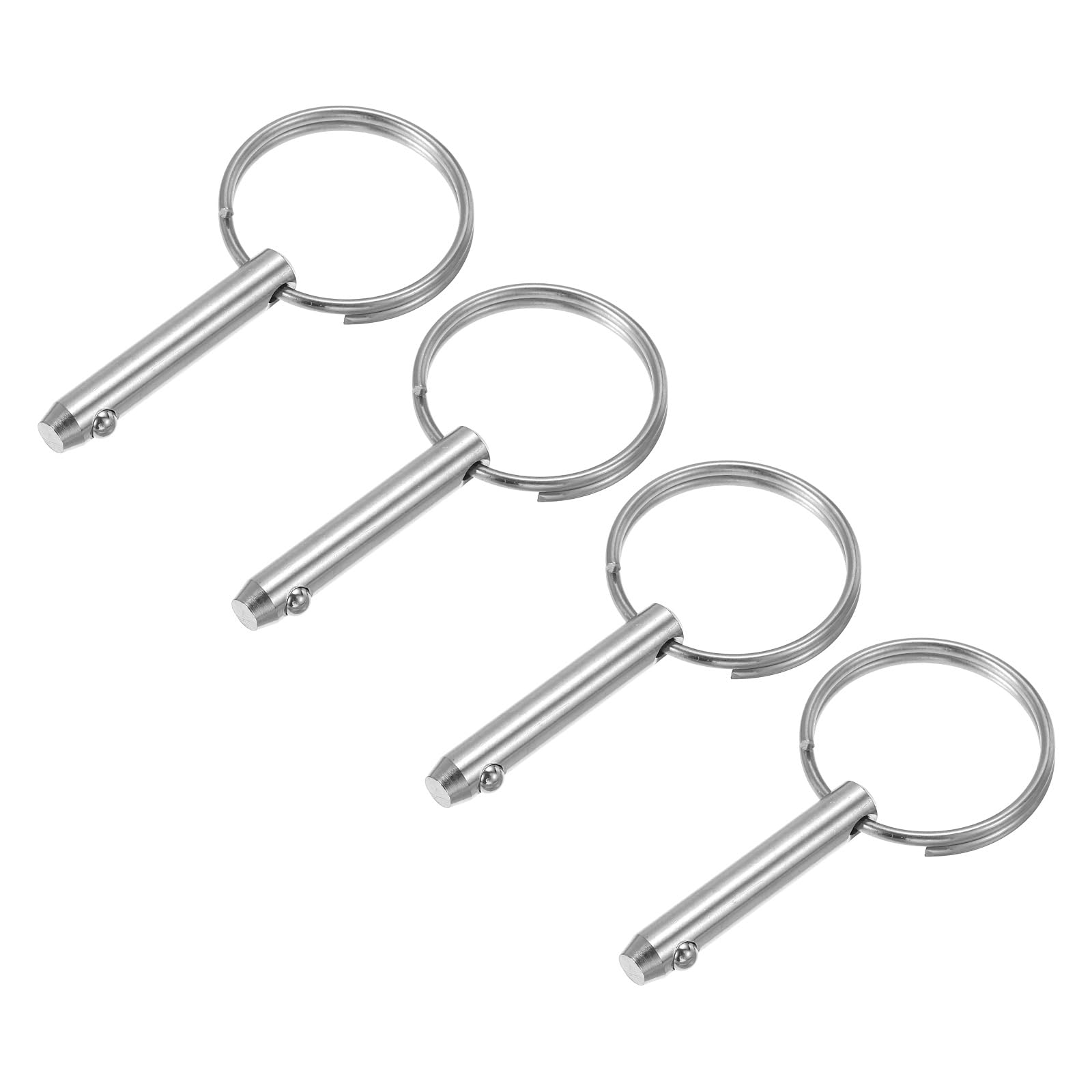 PATIKIL 316 Stainless Steel Quick Release Pin 4 Pack Bimini Top Pin Usable Length 1", Total Length 1.5", Dia 0.25" Boat Marine Hardware for Deck Boat Bimini Top