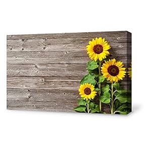 Canvas Wall Art for Living Room,Bedroom Home Artwork Paintings Sunflower Ready to Hang - 12x18 inches