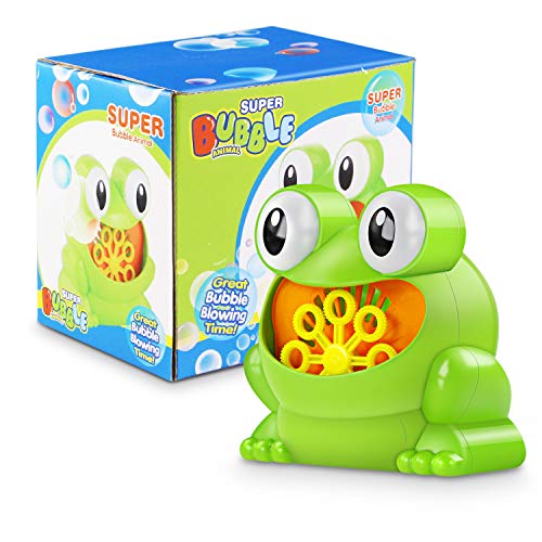 Bubble Machine, Automatic Bubble Maker Blower with A Bottle of Bubble Solution Over 500 Bubbles per Minute Bubble Machines Toy for Kids Toddlers Bath Parties Wedding (Frog) - Thumbnail 6