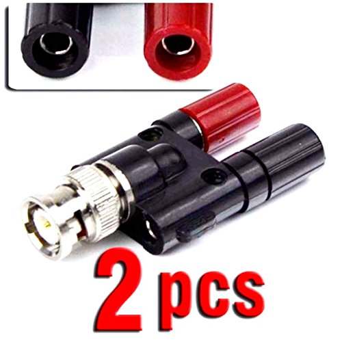 CESS BNC Male Plug to 2X 4mm Dual Banana Female Jack Socket Binding Post RF Coax Coaxial Splitter Connector Adapter Adaptor (jcx) (2 Pack) - Thumbnail 3
