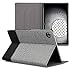 kwmobile Case Compatible with Huawei MediaPad M5 8 - Case PU Leather and Canvas Cover with Stand Feature - Grey/Black