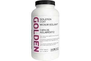 GOLDEN ARTIST COLORS Isolation Coat by GOLDEN, 32 fl. oz. Jar, Professional Acrylic Top Coat