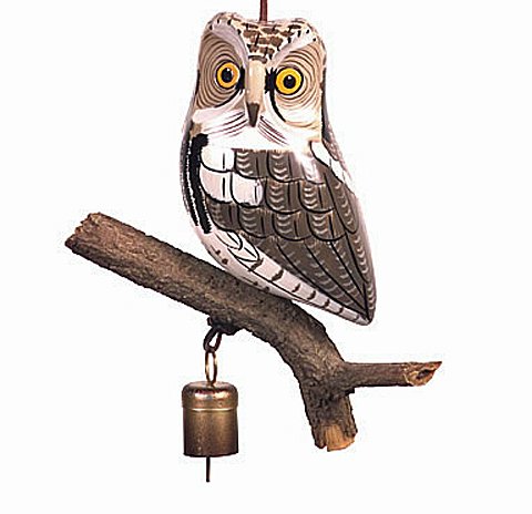 Garden Decor - Screech Owl Garden Bell - Garden Chime - Made in the USA
