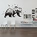 Vibola DIY Removable Wall Sticker Mountain Black Bear Animal Sticker Child Room Living Room Bedroom Background Decoration Murals PVC Wall Stickers