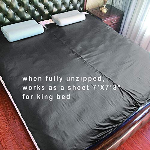 Browint Sleeping Bag Liner with All Around Two-Way Zipper, Travel Sheet with Pillow Pocket, 87"x41" Extra Wide Travel Sleep Sheet for Hotel, Lightweight, Super Soft Silky Fiber Camping Sheet, Multifun - Thumbnail 6