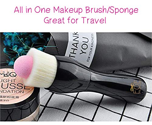 Retractable Makeup Brush, sponge will retract [by EOE] ALL in ONE great for Travel. For Liquid Foundation and Powder Foundation or blush. Great Cosmetic tool for face, Small compactl. - Thumbnail 5