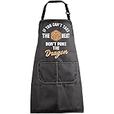 MBMSO DM Dice Apron D Master Aprons with Pockets Video Game Gifts Funny DM Lovers Gift for Players Kitchen Dragon Apron