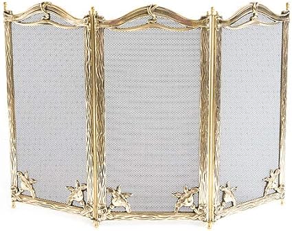 Parascintille Per Camino A Legna LIFEZEAL - Schermo A 3 Pannelli Con Ante, 96x35x78 Cm, Nero, Decorativo E Sicuro