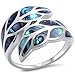 Abalone Leaf Shell .925 Sterling Silver Ring Size 8