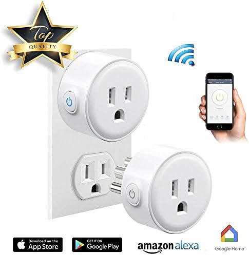 [2-Pack] WiFi Smart Plug, RuiFengShun Smartphones Remote Control Intelligent Timing Socket, No Hub Required, Wireless Voice Control Devices via Amazon Alexa &amp; Echo/Google Home/IFTTT