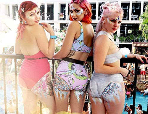 Holographic Glitter 6 Colors Cosmetic Chunky Body Glitter Festivals Rave Accessories Great for Use on Face, Body, Hair and Nails by Yomiie (6 pack)