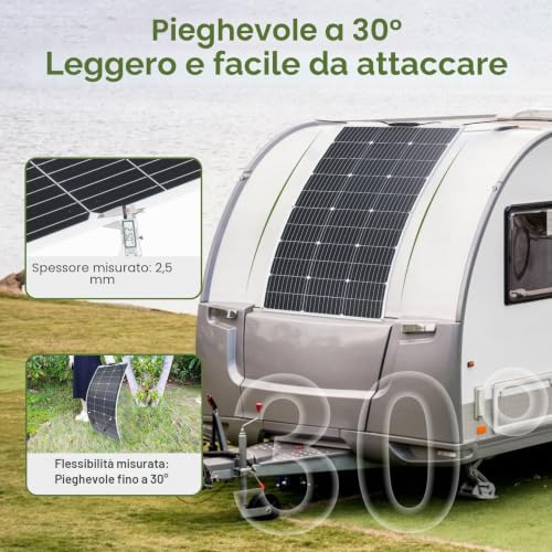 100W Solar Panel 18V Flexible Monocrystalline Solar Module Lightweight for External Charging Top of the Range for Car