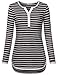 Messic Womens Shirts and Blouses, Women's 3/4 Sleeve Tops Winter Mid Long Style T-Shirts with Striped (XX-Large,Dark Grey)