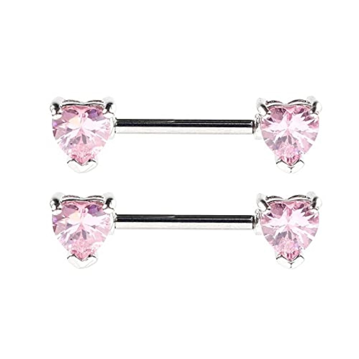 14G Cute Daisy Flower Skeleton Hand Red Rose Pink Love Nipple Rings Surgical Steel Barbell Ring Body Piercings Bar Jewelry Fashion Gifts for Women Girls Best Friend Birthday (Pink love)
