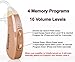 Otofonix Encore OTC Hearing Aid with Advanced Background Noise Reduction, Battery Powered, Behind-the-Ear Nearly-Invisible, for Seniors& Adults with Moderate to Severe Hearing Loss, Left Ear, Beige