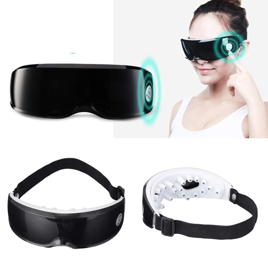 Yagot Masseur d\'yeux électrique, masseur rechargeable réglable d\'oeil de relaxation de double pression d\'oscillation multi de fréquence