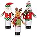Felitsa Christmas Wine Bottle Covers (3 pcs) - Christmas Party Decorations: Santa Reindeer Snowman - Best Xmas Decor for Home - Clearance
