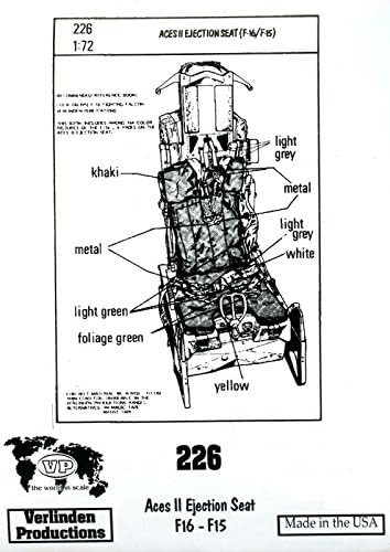 Verlinden 1:72 Aces II Ejection Seat F-16/F-15 Resin Detail Set #226