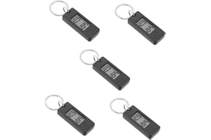 WRITWAA Keychain Pocket Watch,Digital Keychain Watch Clip on Watch Small Pocket Watch Digital Watch with Key Ring (Black)