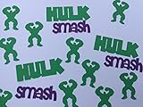 The Incredible Hulk Confetti. Marvel Inspired Party, Boys Birthday, Table Decor, Hulk Smash, Superhero Party. 100 pieces in green and purple