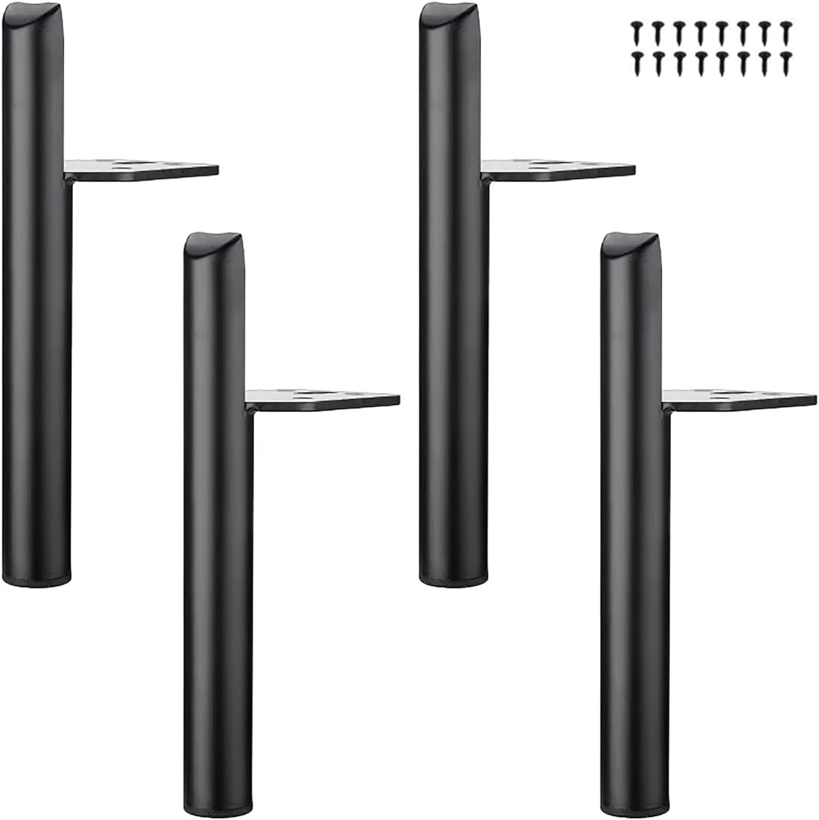 SHUIOG Pack of 4 Replacement Furniture Feet, Metal, 5 Inches / 13 cm, Black Furniture Feet, DIY Furniture Feet, Table Legs, Cabinet Feet, (13 cm, Black)