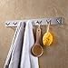 Kes Self Adhesive Hooks Rail Stainless Steel 7-Hook Rack Bath Towel Hook Sticky Bathroom Kitchen Towel Multi Hanger Brushed Finish, A7063H7-2