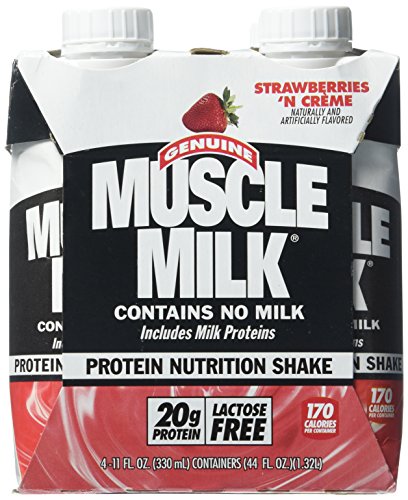 Cytosport Genuine Muscle Milk Protein Shakes 8 Count (Two 4 Packs) 11 oz Bottles (Strawberries 'N Crème)