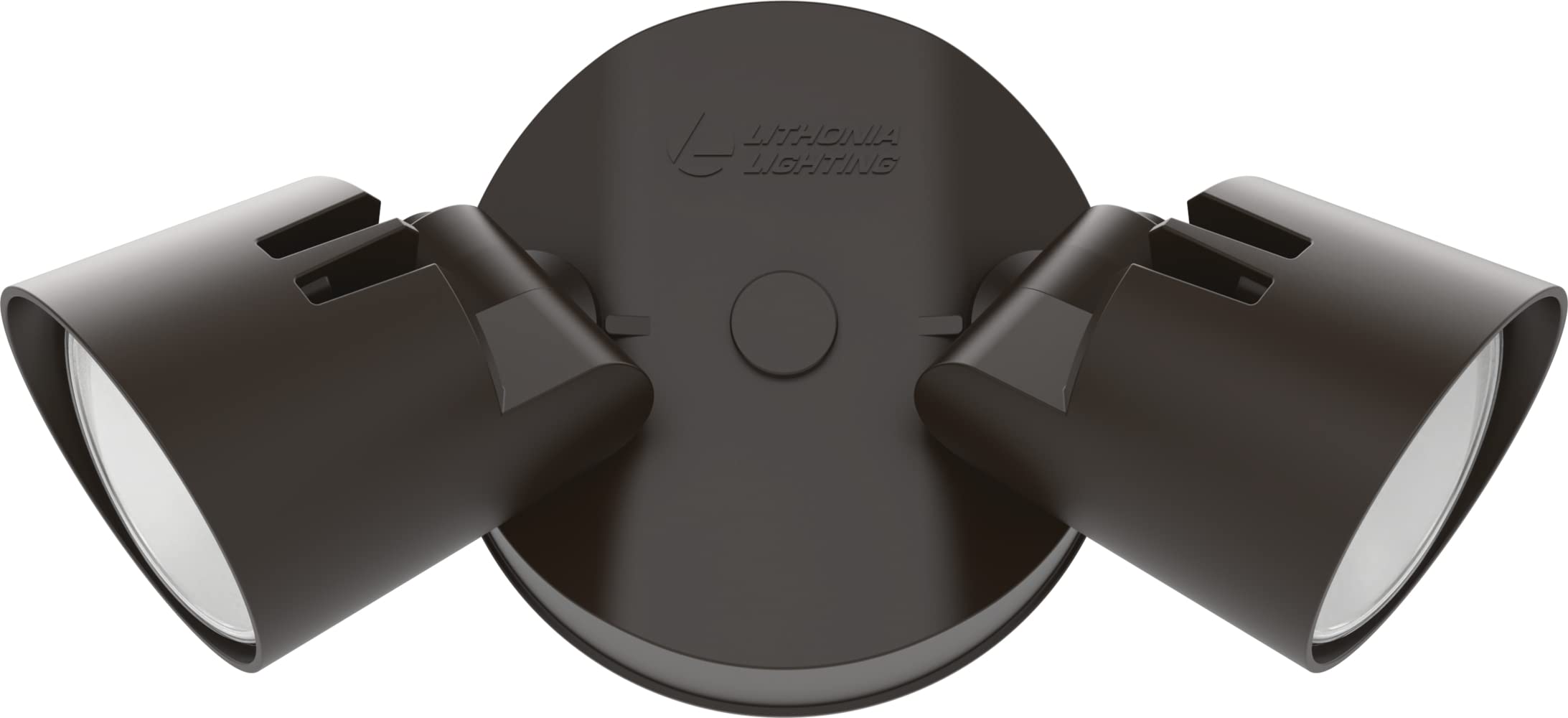 Lithonia Lighting HomeGuard 2-Light LED Outdoor Flood Lights, Wall or Ceiling Mount Outdoor Lights, 4000K Cool White, Round Heads, Dark Bronze (HGX LED 2RH 40K 120 DDB M2)