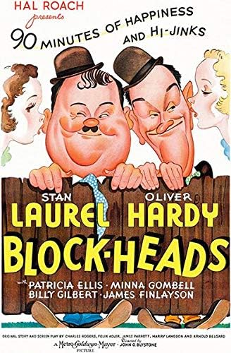 Amazon.com: Block-Heads - Laurel & Hardy - 1938 - Movie Poster: Posters &  Prints