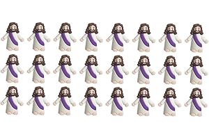 Whalegree Mini Jesus Figurine in Bulk,24/50PCS Jesus Toys Easter Decorations Baby Jesus Figure Christ Religious Savior Jesus Doll, Religious Supplies Party Favors Gift for Filled Easter Eggs Stuffers