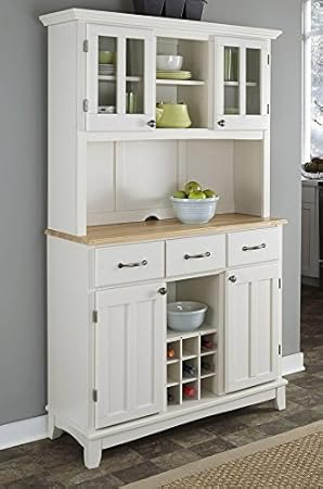 Amazon Com Buffet Of Buffets White With Natural Wood Top With