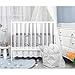 Designthology (U.S.) 100% Cotton Muslin Breathable Mini Crib Bumper Pads, 1-Piece Gray - Safe Crib Padding Protector, Machine Washable Padded Crib Liner
