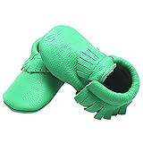 Mejale Baby Soft Soled Leather Moccasin Tassel Slip on Infant Toddler Shoes Pre-walker