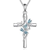 ZPMMPZ Cross Necklace 925 Sterling Silver Cross Faith Pendant Christian Jewelry Gifts for Women Men
