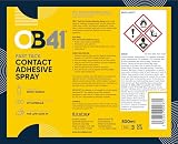 OB41 Fast Tack Contact Adhesive Spray 500ml Quick Dry Solvent Based High view 3